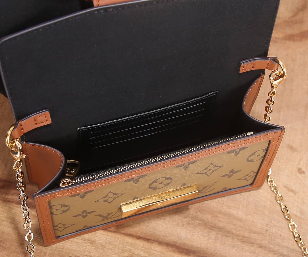 Louis Vuitton Dauphine Chain Wallet Replica Shoulder Bag Yellow M68746