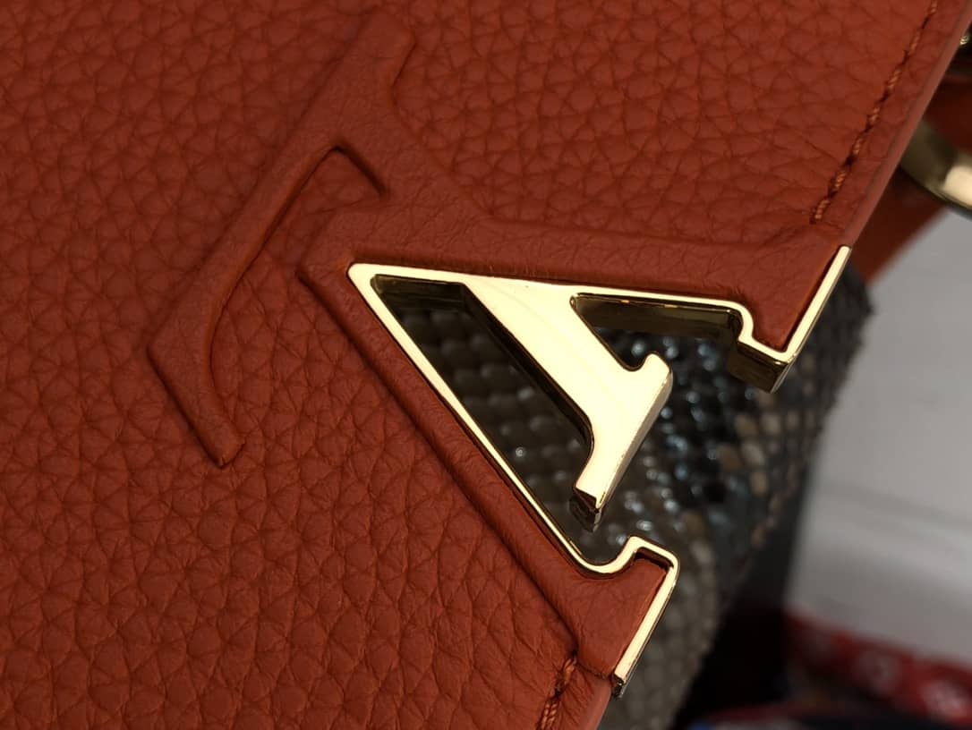Louis Vuitton Capucines Embroidery Replica Bag Orange M48865