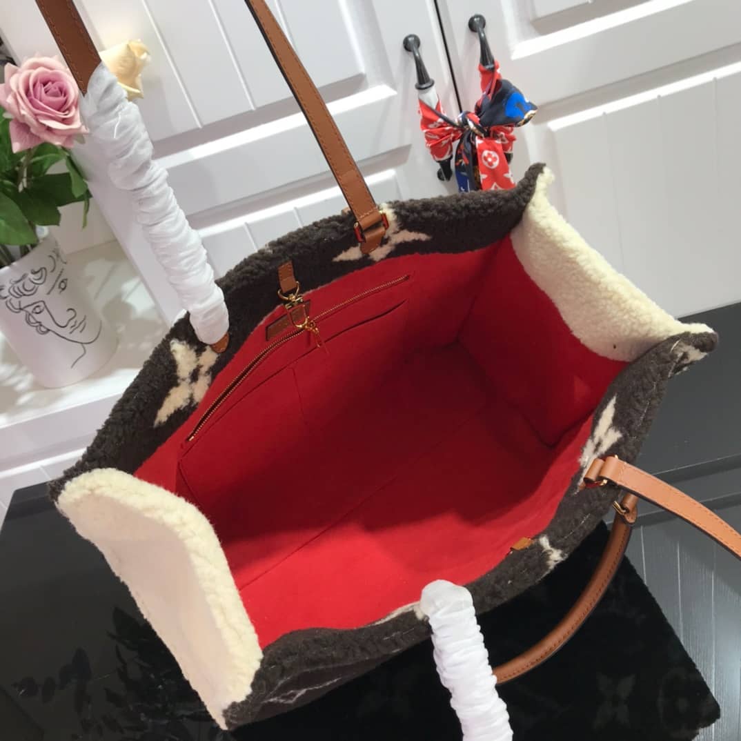 Louis Vuitton Onthego Teddy Shearling Limited GM Tote Replica Black M55421