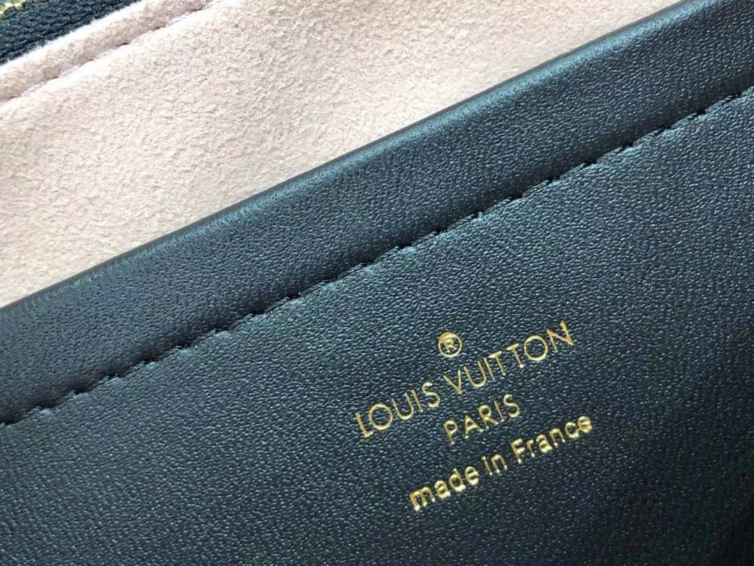 Louis Vuitton Pochette Coussin Monogram Embossed Lambskin Chain Replica Bag Black