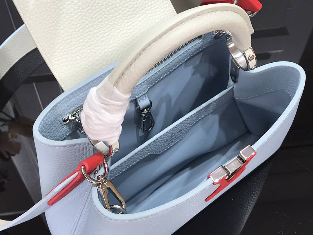 Louis Vuitton Capucines Mini Taurillon Leather Replica Bag Blue M57520