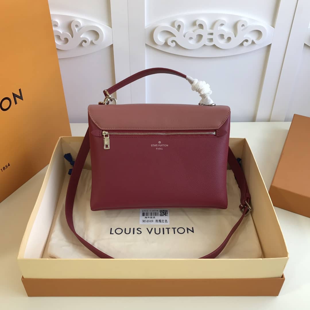 Louis Vuitton MyLockMe 2way Leather Grain Replica Satchel Red M54849