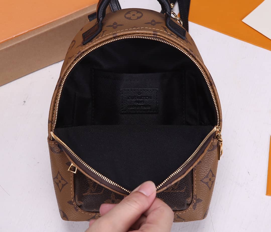 LV Backpack Replica Palm Spring Mini Monogram Reverse Canvas Brown M44872