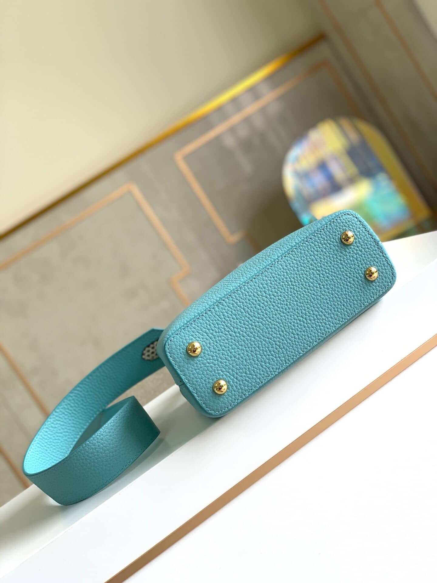 Louis Vuitton Capucines Mini Replica Bag Blue M55921