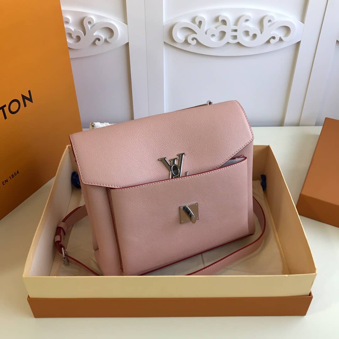 Louis Vuitton MyLockMe 2way Leather Grain Replica Satchel Pink M54849
