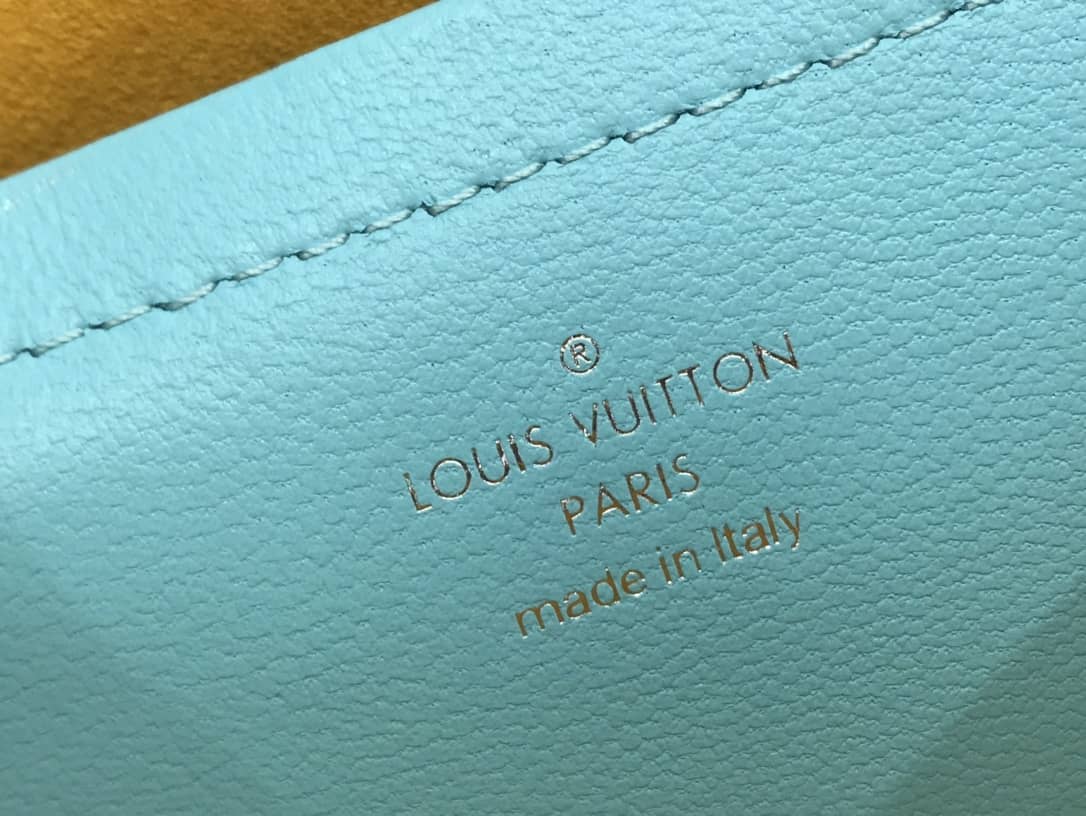 Louis Vuitton Pochette Coussin Monogram Embossed Lambskin Chain Replica Bag Blue(Cola)