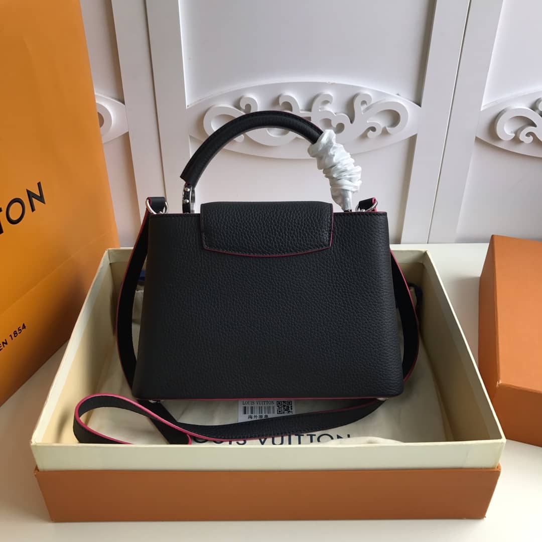 Louis Vuitton Capucines Taurillon Leather PM Tote Replica Black M42245