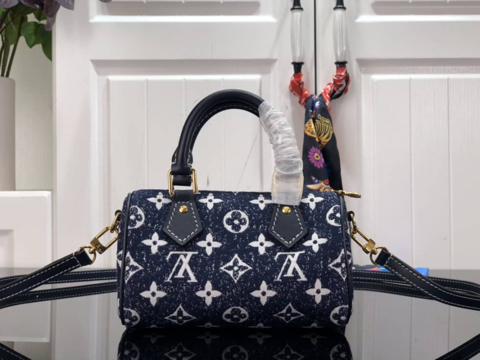 Louis Vuitton Crossbody Dupe Nano Speedy Denim Leather M81168