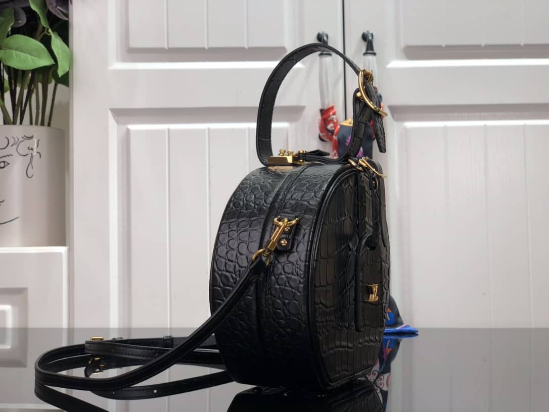 Best Replica Louis Vuitton Petite Boite Chapeau Crocodilien Brillant Replica Bag Black N93597(ColaReps)