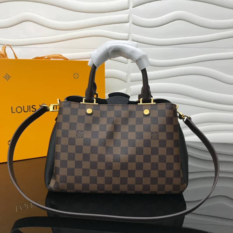 Louis Vuitton Damier Ebene Canvas Brittany Bag Replica Black M41674