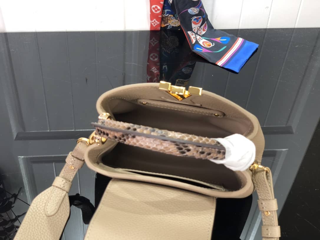 Louis Vuitton Capucines Embroidery Replica Bag Gray M48865