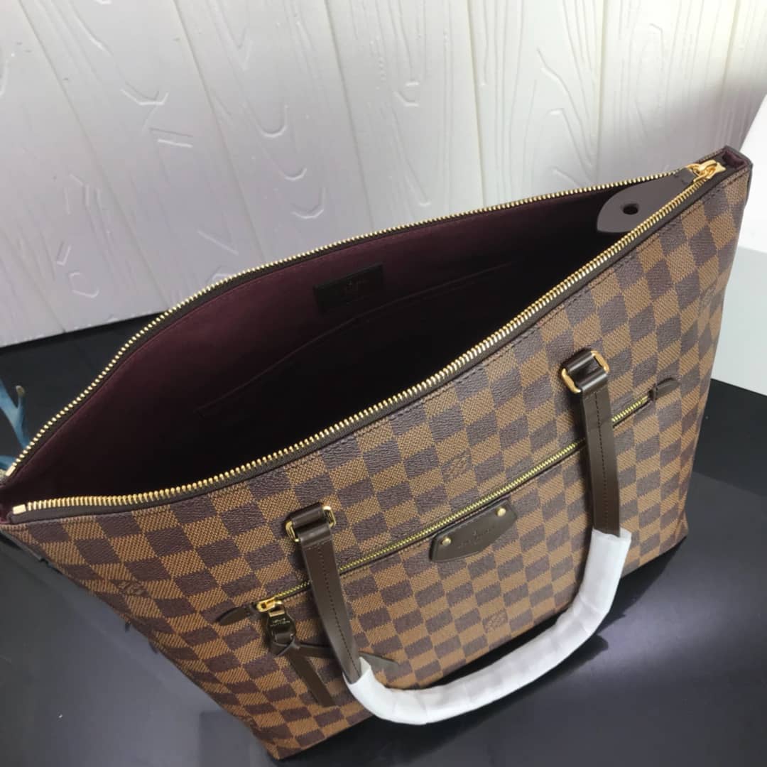 Louis Vuitton Damier Ebene Jena MM Semi Tote Replica Red M42267