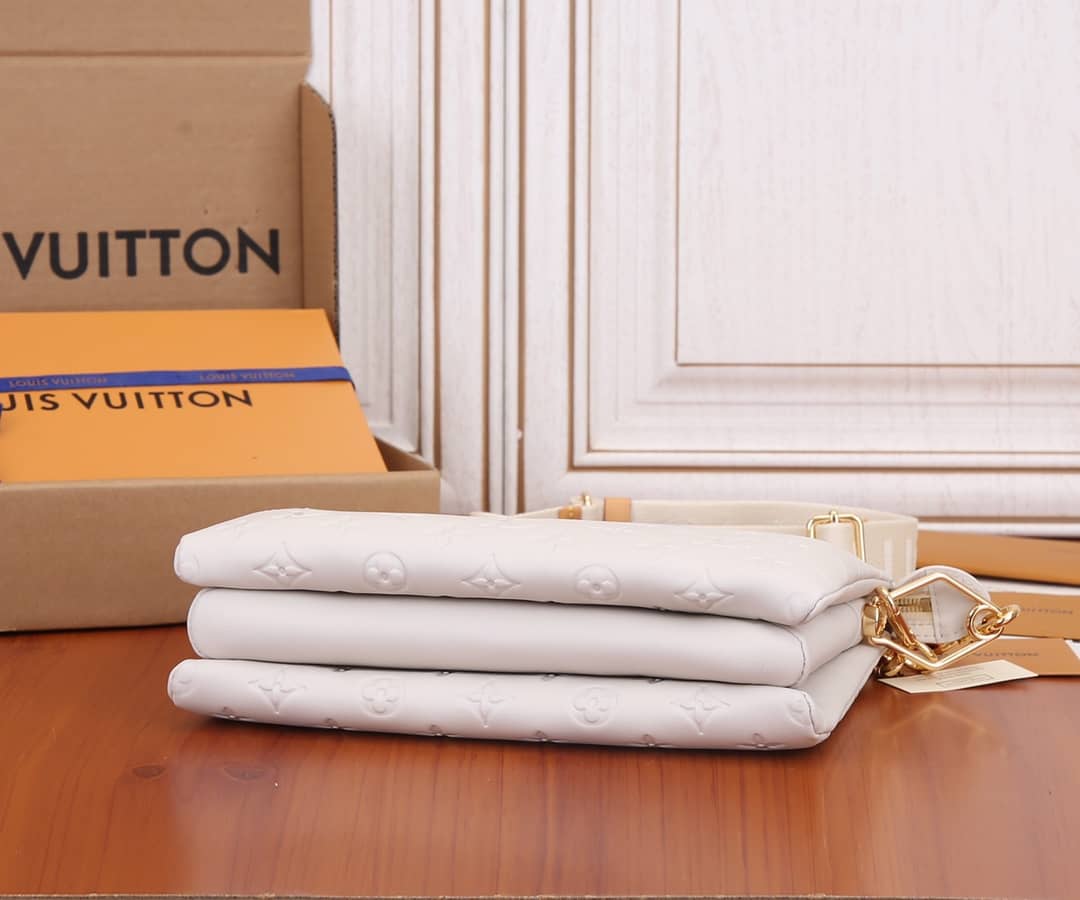 Louis Vuitton Coussin PM Monogram Embossed Replica Crossbody Bag White M57790