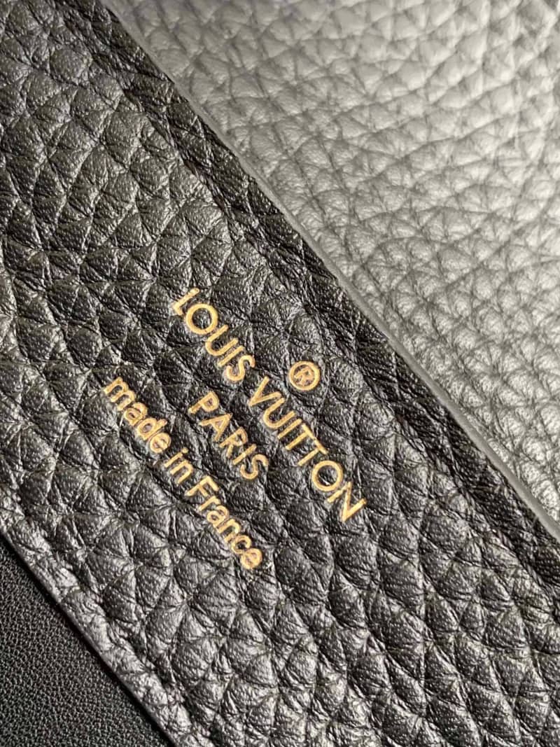 Louis Vuitton Taurillon Leather Capucines Mini Replica Bag Black M55985