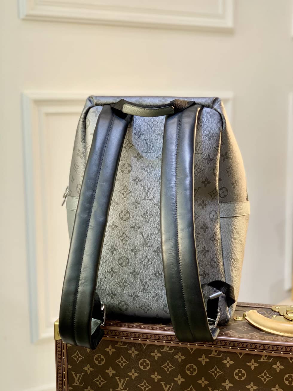 Louis Vuitton Discovery PM Steel Monogram Canvas Taiga Gray M30835 Replica Backpack