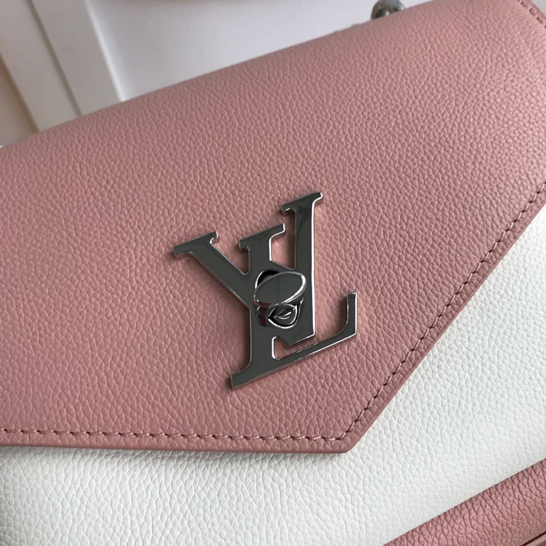 Louis Vuitton MyLockMe BB Calf Chain Replica Shoulder Bag Pink White M51418