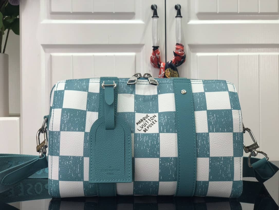 Louis Vuitton City Keepall Damier Turquoise Replica Shoulder Bag N50076