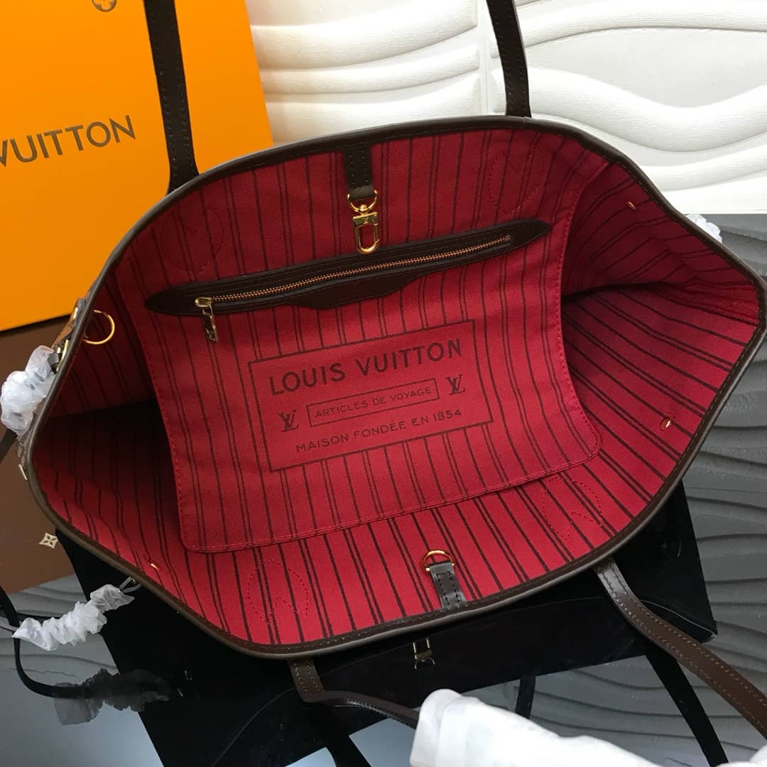 Louis Vuitton Neverfull MM Damier Ebene Bag Replica Red N40995