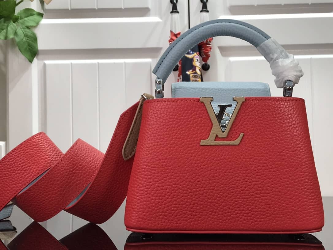 Louis Vuitton Capucines Mini Taurillon Leather Replica Bag Red M57520