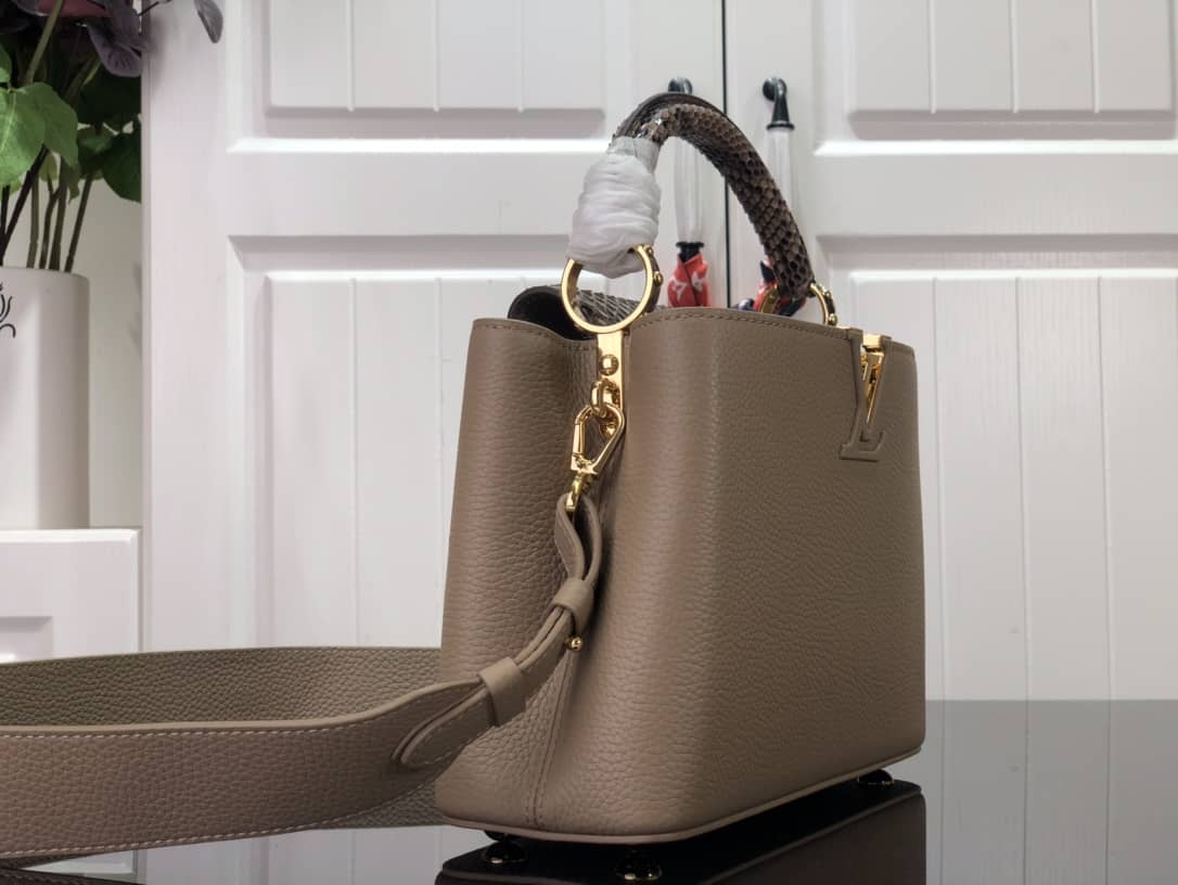 Louis Vuitton Capucines Embroidery Replica Bag Gray M48865