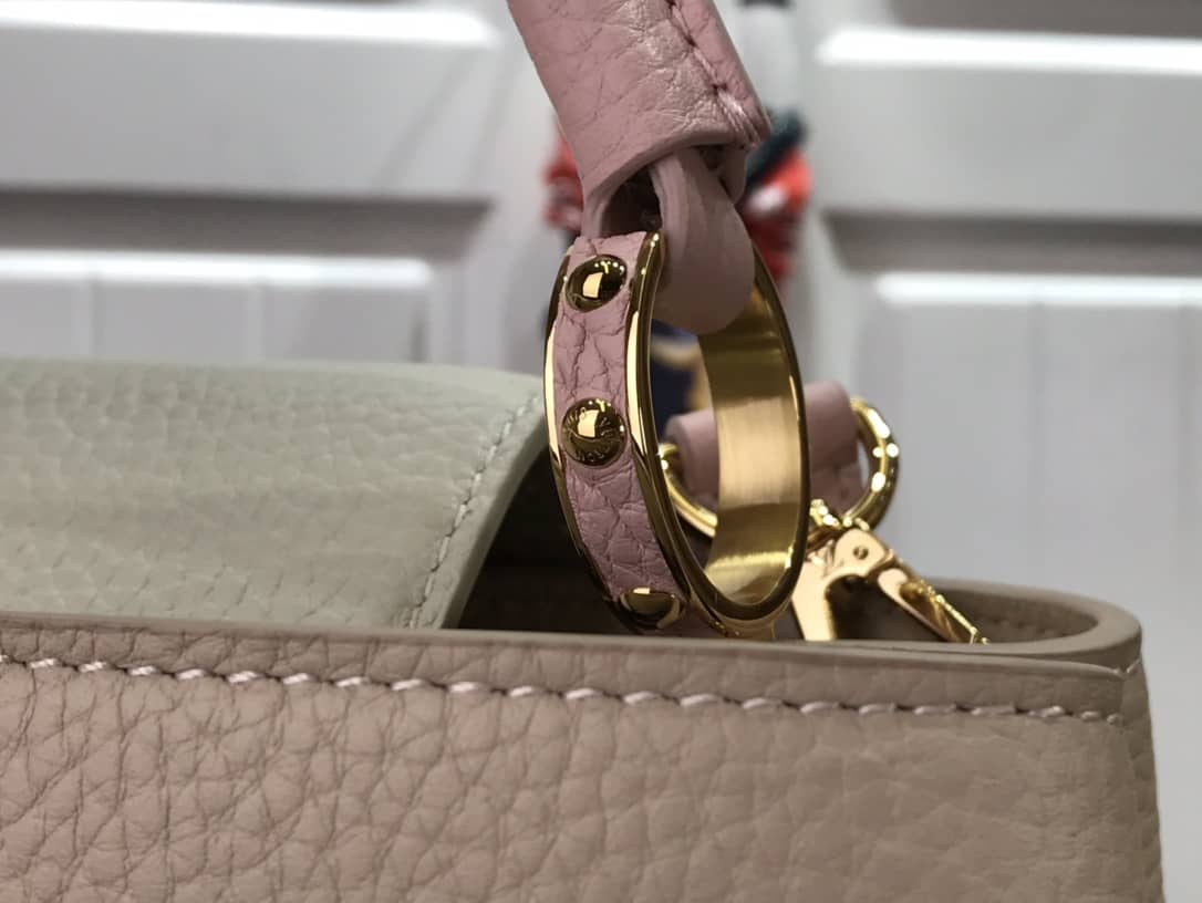 Louis Vuitton Capucines MM 2way Leather Replica Shoulder Bag Apricot M57523