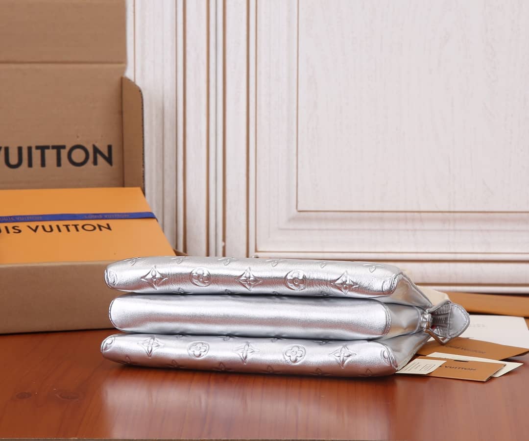 Louis Vuitton Coussin PM Monogram Embossed Replica Crossbody Bag Silver M57790