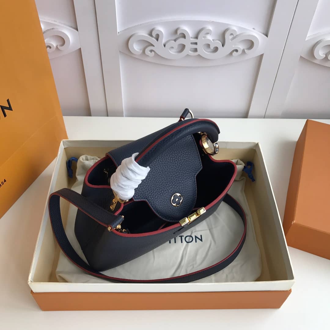 Louis Vuitton Capucines MM 2way Taurillon Leather Shoulder Bag Replica Blue M43934