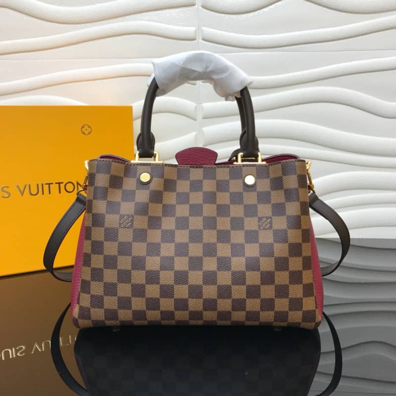 Louis Vuitton Damier Ebene Canvas Brittany Bag Replica Red M41674