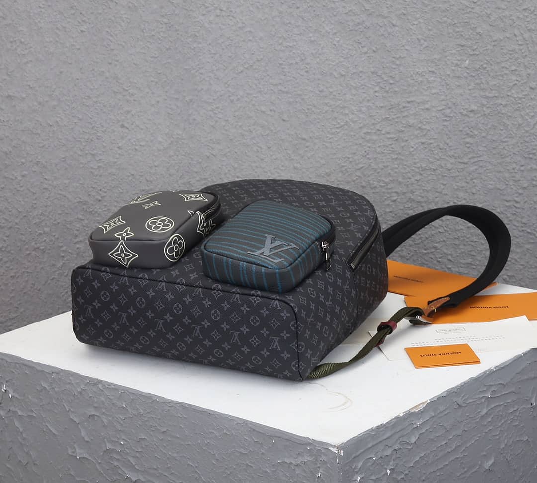 Louis Vuitton Monogram Eclipse Multipocket Black M45455 Replica Backpack