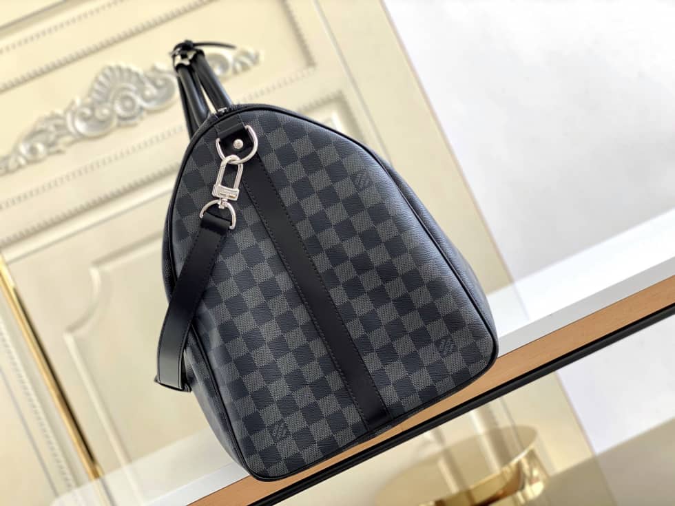 LV Duffle Bag Replica Keepall Bandouliere Damier Graphite 55 Black