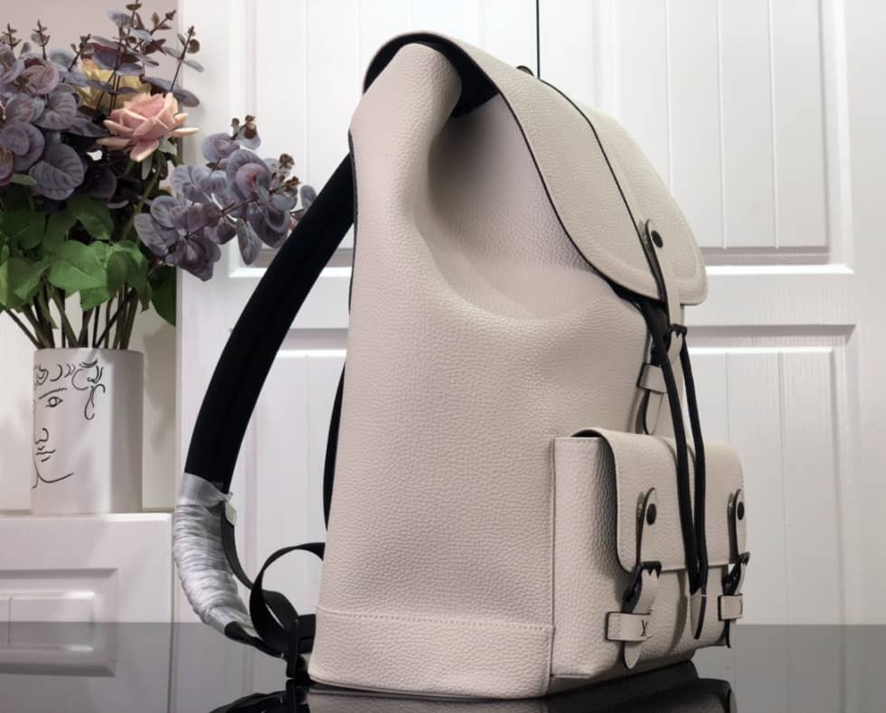 Louis Vuitton Christopher Slim Taurillon Leather White M58644 Replica Backpack