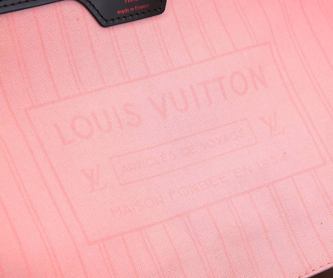 Louis Vuitton Neverfull MM Damier Ebene Tote Replica Pink N41358