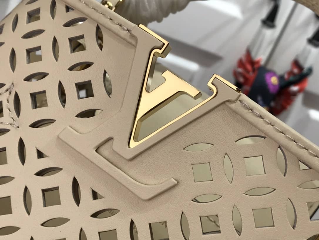 Louis Vuitton Capucines BB Cutout Leather Bag Replica Beige M57228