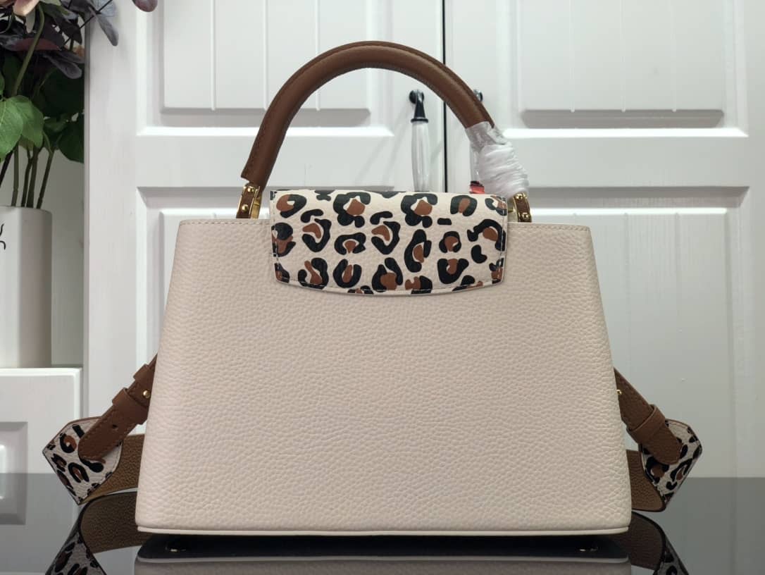 Louis Vuitton Capucines Embroidery Replica Bag Beige M48865