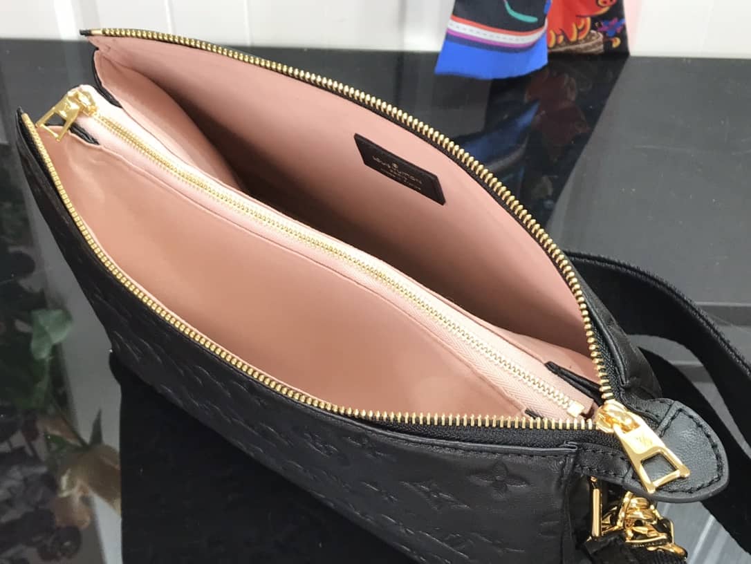 Louis Vuitton Cream Coussin PM Monogram Embossed Lambskin Replica Bag Black M57793