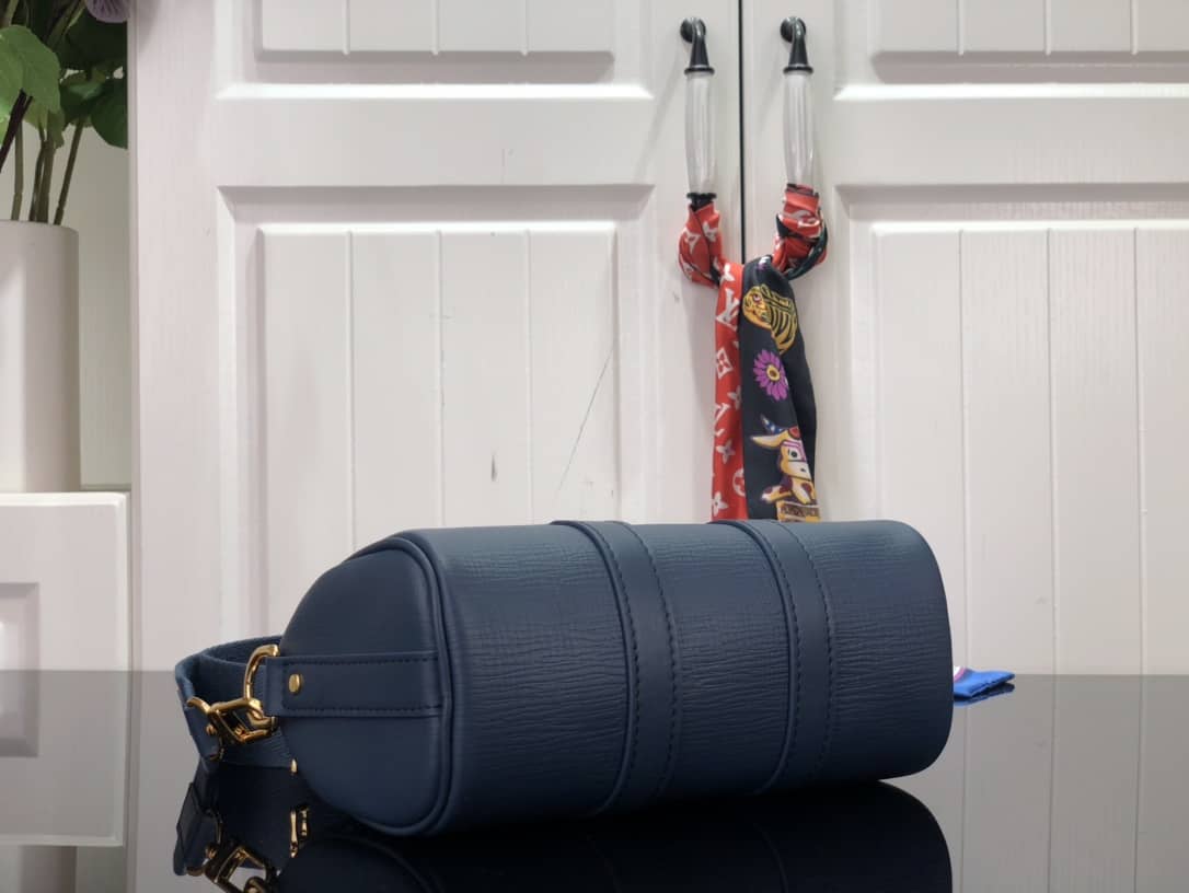 Louis Vuitton x Nigo Keepall XS Leather Monogram Denim Bag Replica Blue M81011