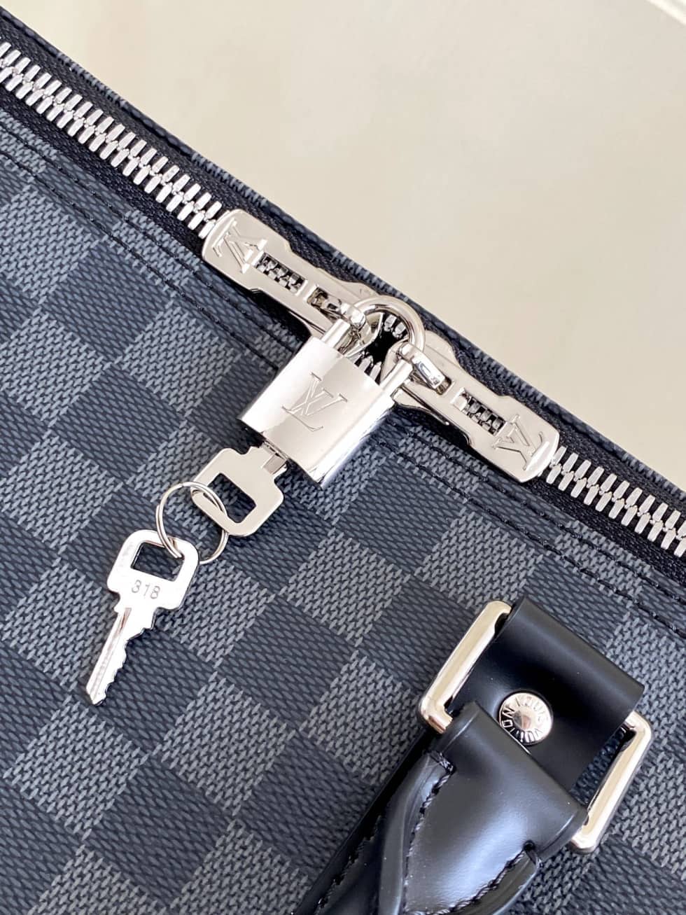 LV Duffle Bag Replica Keepall Bandouliere Damier Graphite 55 Black