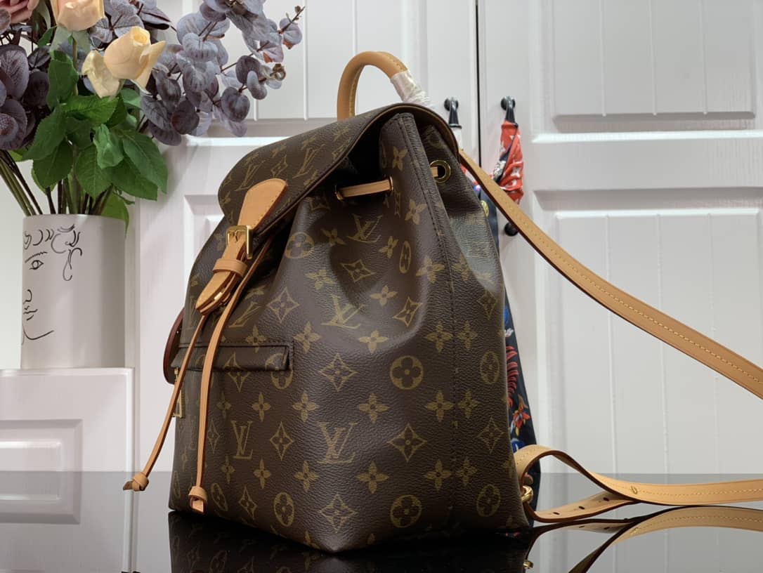 Louis Vuitton Ann Platt Montsouris PM Noir Leather Replica Backpack Brown M45205