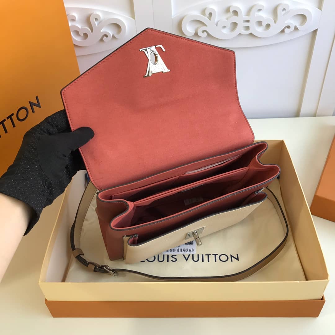 Louis Vuitton MyLockMe 2way Leather Grain Replica Satchel Yellow M54849