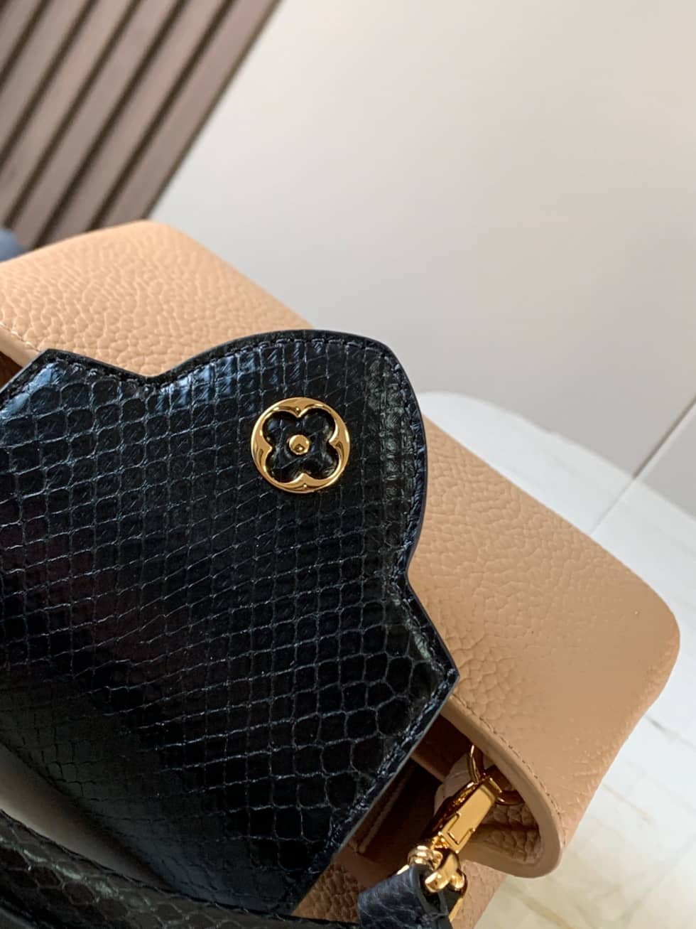 Louis Vuitton Capucines Mini Python Skin N95509 Replica Crossbody Bag