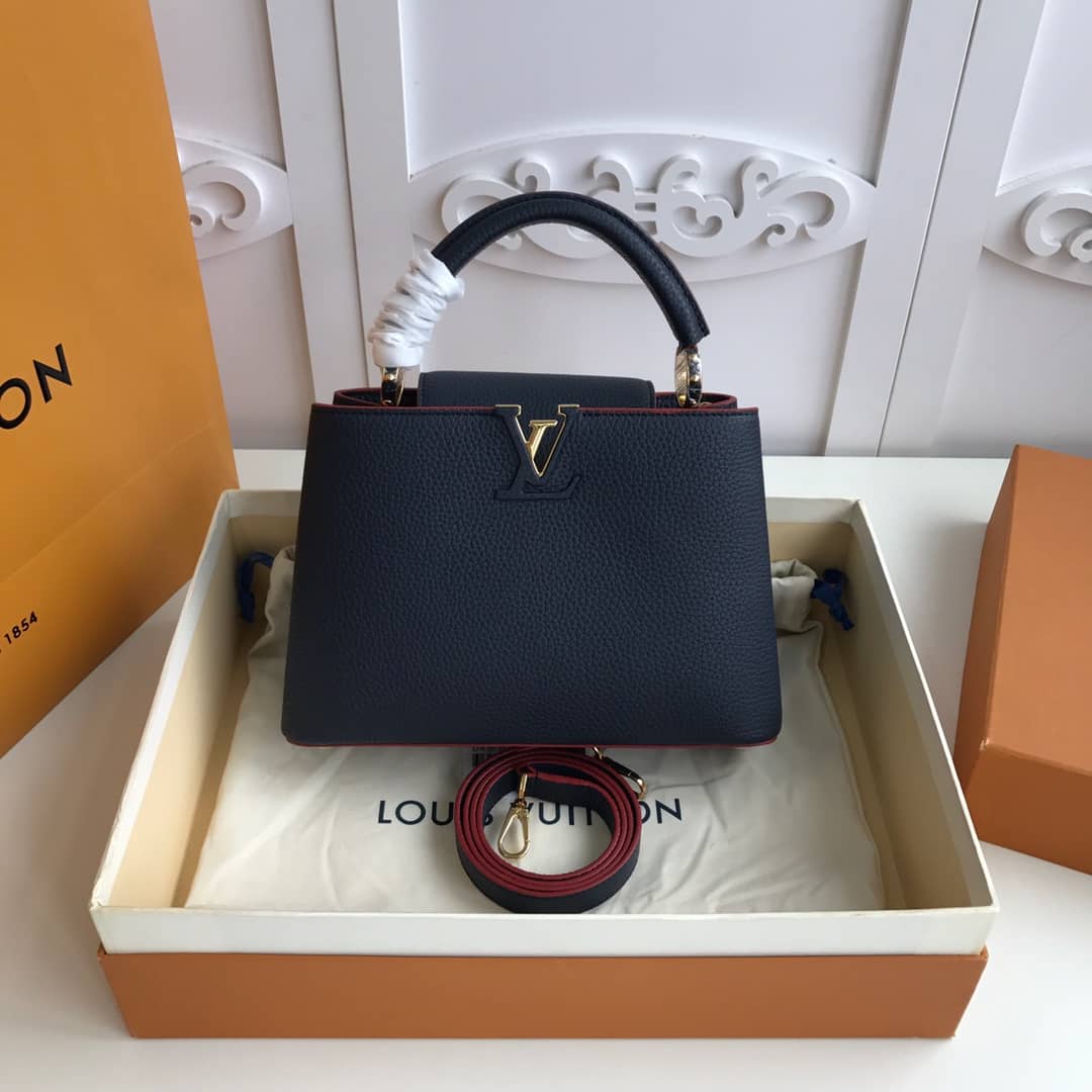 Louis Vuitton Capucines MM 2way Taurillon Leather Shoulder Bag Replica Blue M43934