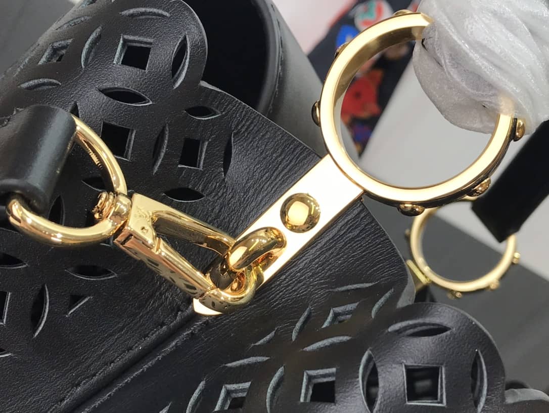 Louis Vuitton Capucines BB Cutout Leather Bag Replica Black M57228