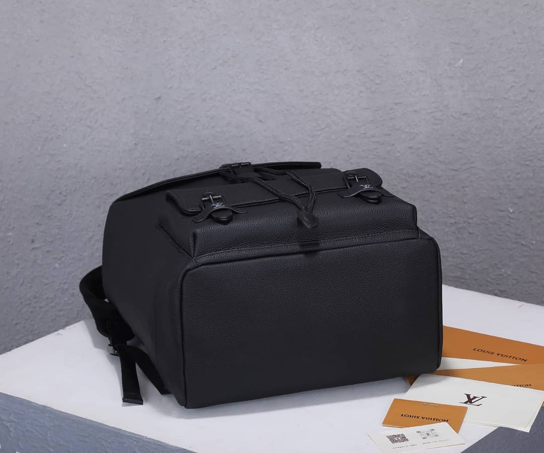 Louis Vuitton Christopher Slim Taurillon Leather Black M58644 Replica Backpack