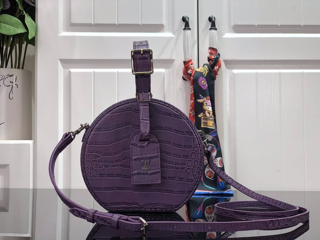 Louis Vuitton Petite Boite Chapeau Crocodilien Brillant Replica Bag Purple N93597