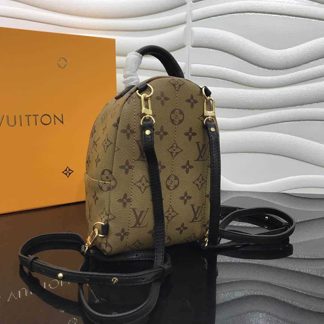LV Backpack Replica Palm Spring Mini  Monogram Reverse Canvas Yellow M44872