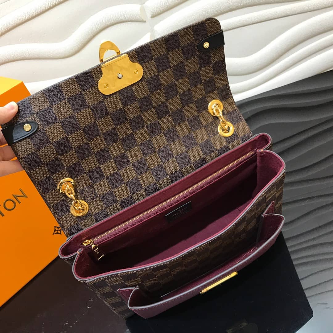 Louis Vuitton Vavin PM Damier Ebene Replica Shoulder Bag Purple N40113