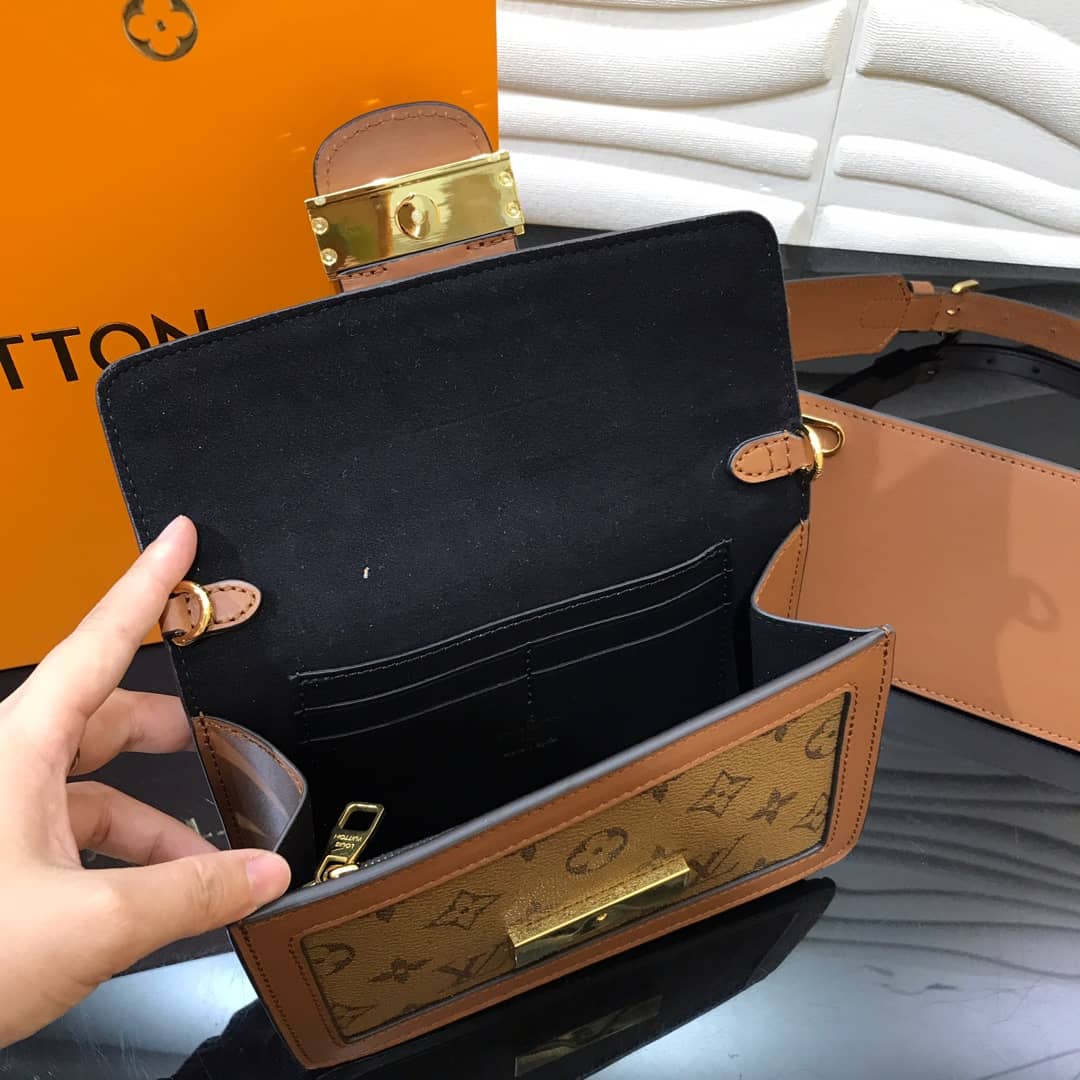 LV Bum Bag Dupe Monogram Reverse Dauphine Brown M44586