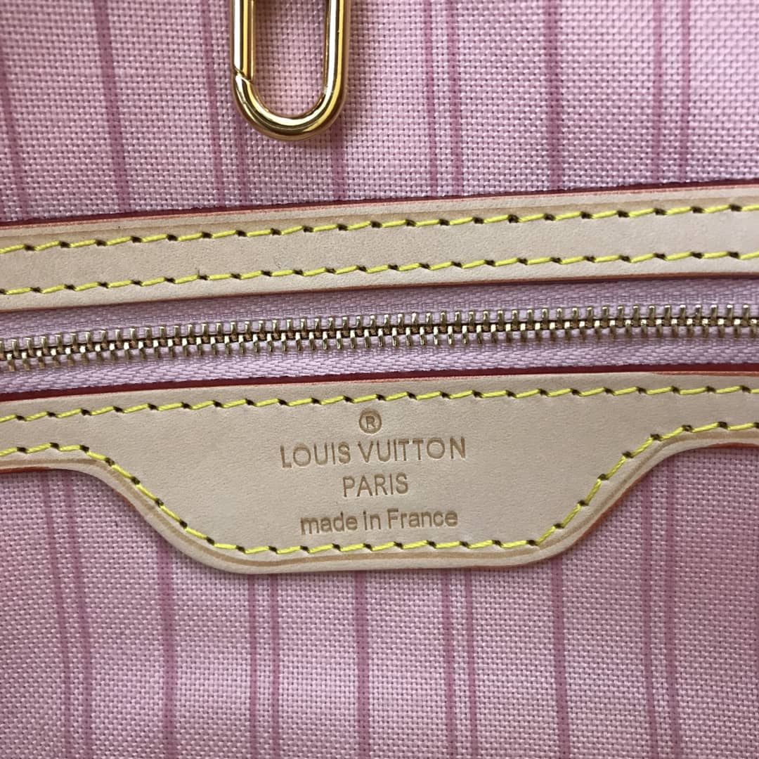 Louis Vuitton Neverfull MM Damier Azur Bag Replica Pink N40995