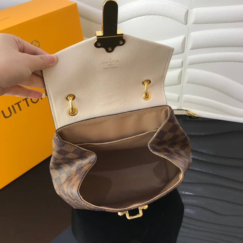 Louis Vuitton Damier Ebene Clapton Replica Backpack Beige N42262