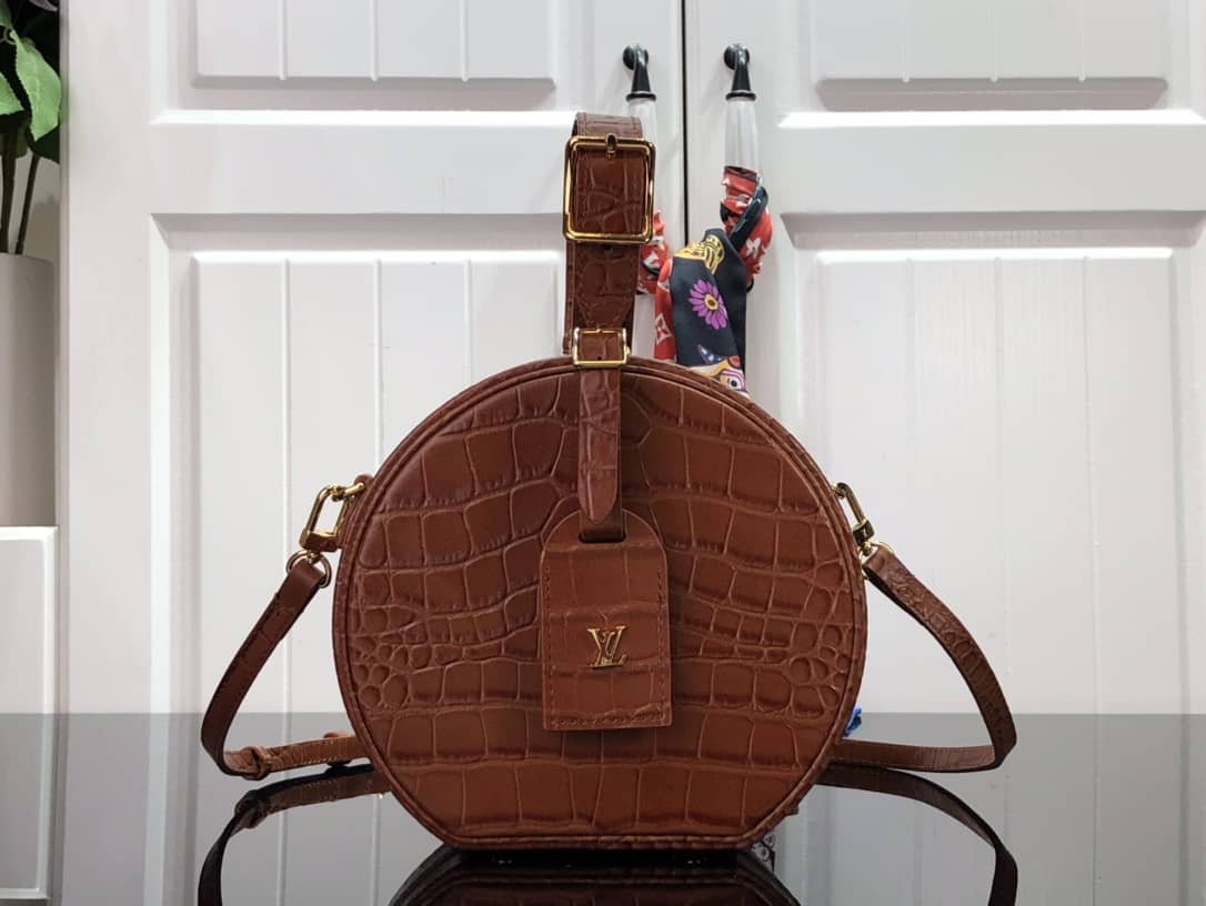 Louis Vuitton Petite Boite Chapeau Crocodilien Brillant Replica Bag Yellow N93597